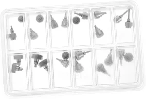 1 Set Durable Watch Crown Watch Accessories for Repairing Portable and Easy to Use Includes Various Shapes and Repair Workers Silver Finish