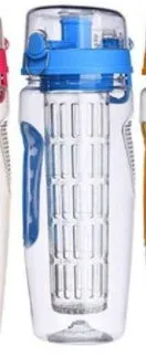 1000ml BPA-Free Water Fruit Bottle with Shaker
