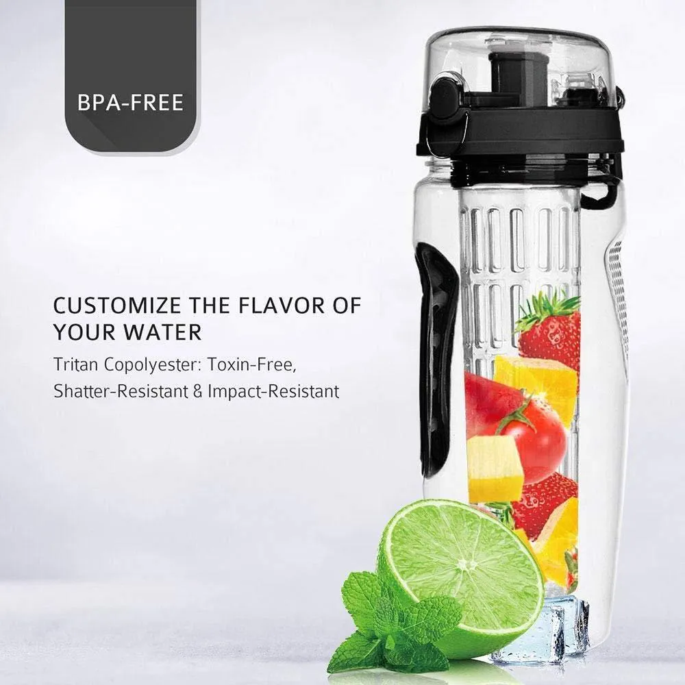 1000ml BPA-Free Water Fruit Bottle with Shaker