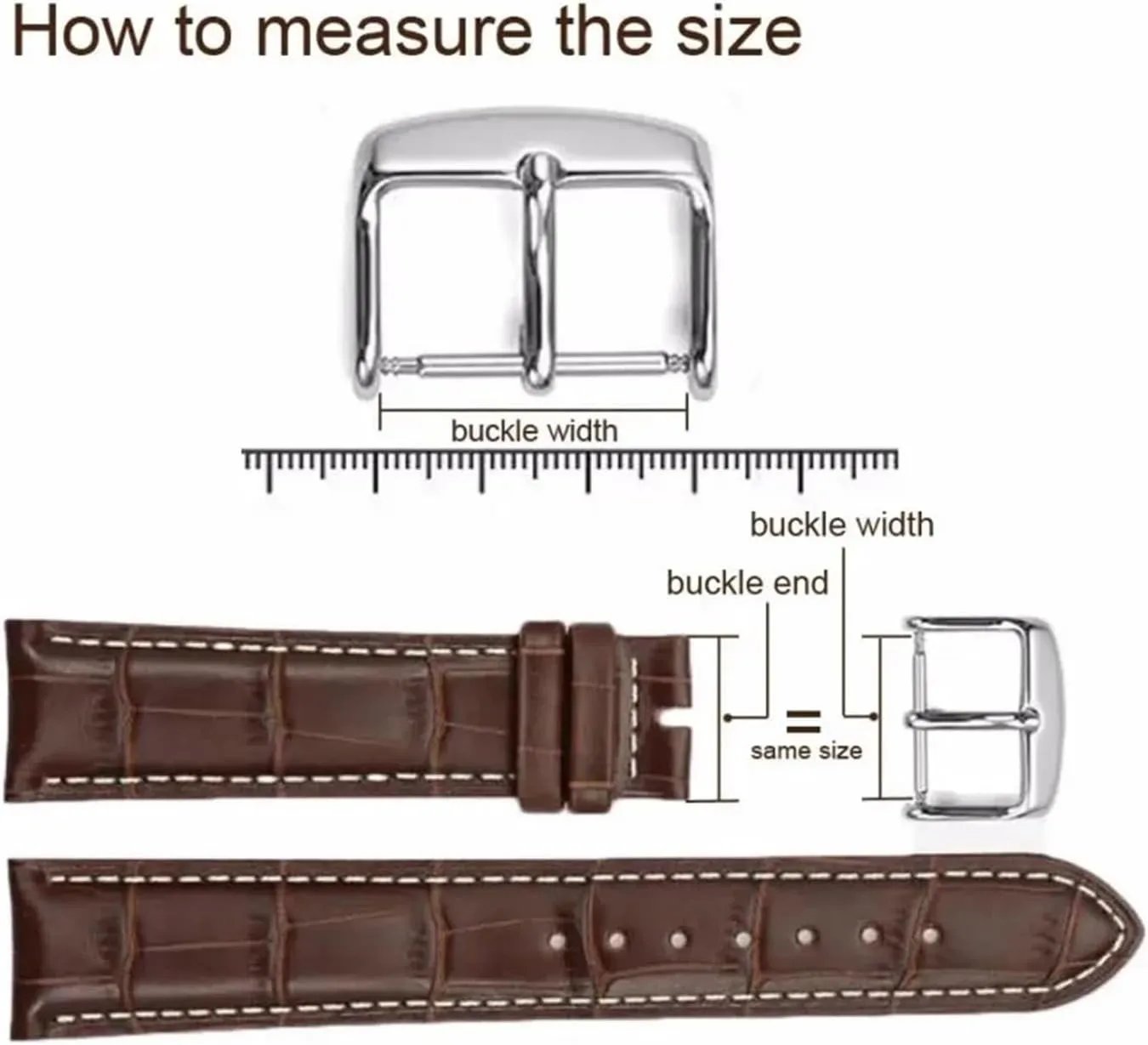 10mm 12mm 14mm 16mm 18mm 20mm 22mm 24mm 304L Stainless Steel Watch Buckle Metal Watch Clasp Replacement For Leather Watch Strap