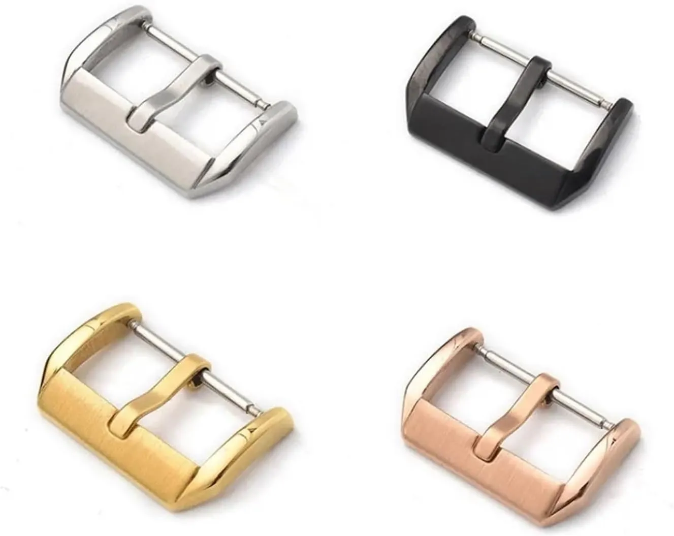10mm 12mm 14mm 16mm 18mm 20mm 22mm 24mm 304L Stainless Steel Watch Buckle Metal Watch Clasp Replacement For Leather Watch Strap