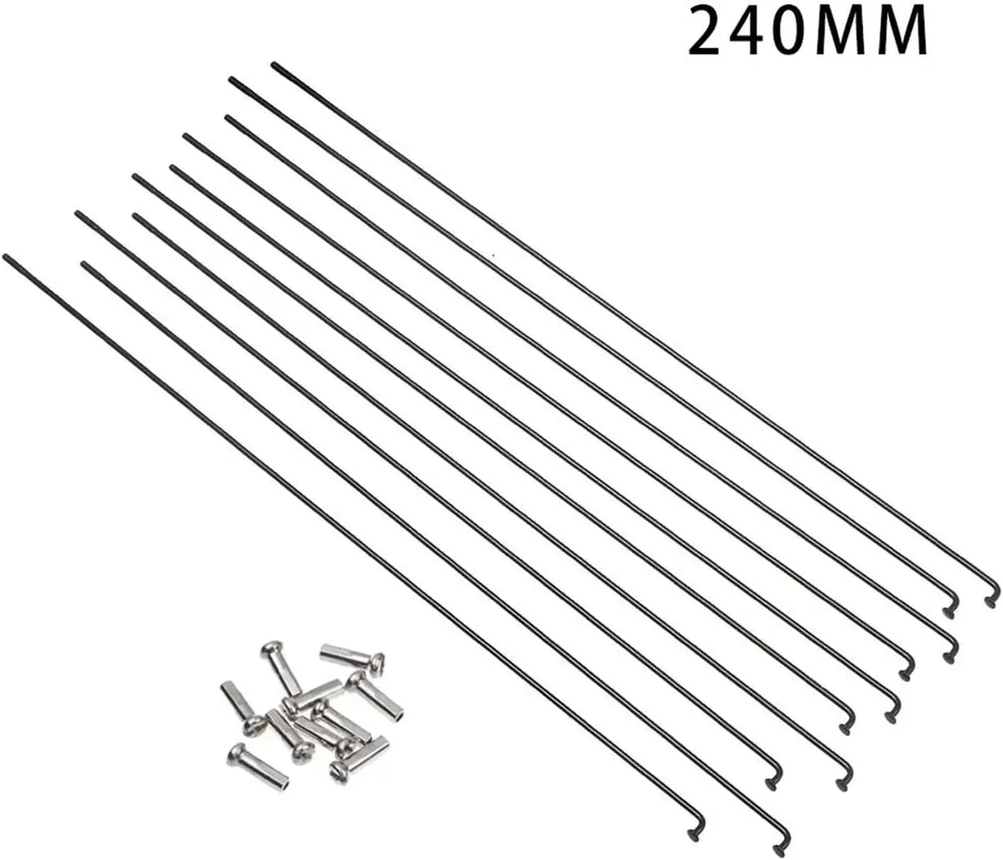 10Sets 14g Bicycle Stainless Steel Spokes with Nipples Outdoor Mountain Road Bike Strength Spokes Wires Cycling Repair Tool