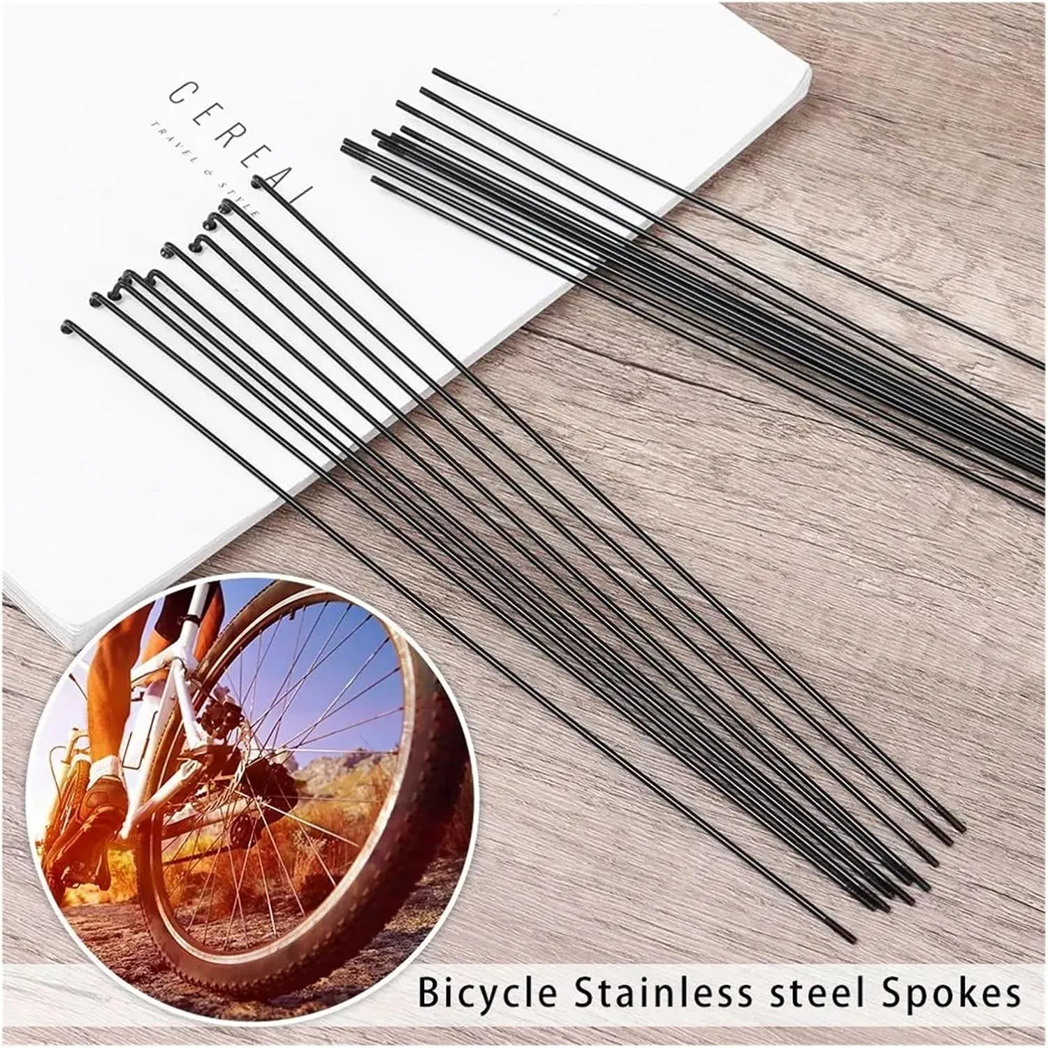 10Sets 14g Bicycle Stainless Steel Spokes with Nipples Outdoor Mountain Road Bike Strength Spokes Wires Cycling Repair Tool