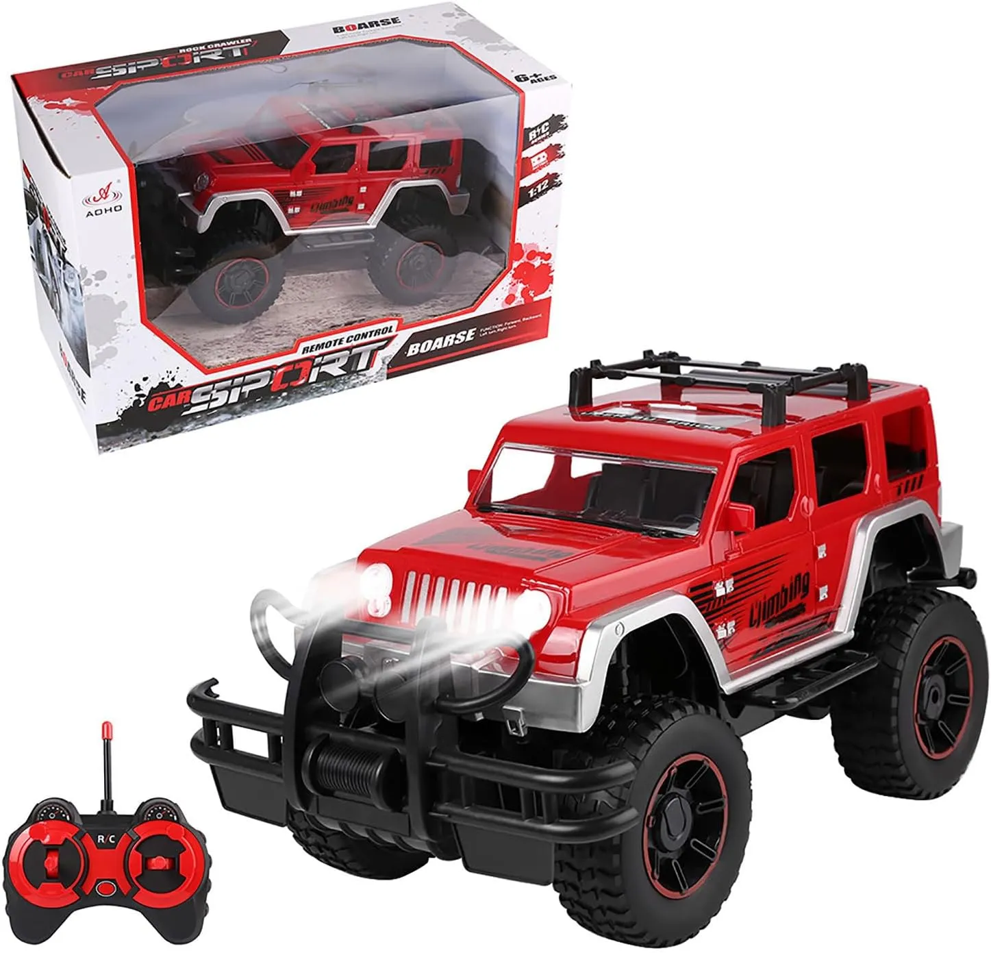 1/12 RC Crawler Truck Off Road High Speed Remote Control Truck with LED Lights 2.4Ghz RC Monster Truck All Terrain Car for Kids