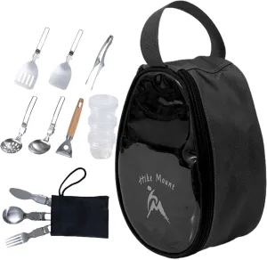 11Pcs Camping Kitchen Set Camping Utensils Set BBQ Tableware Set Camping Cookware Camping Accessories Potab Cookware Equipment