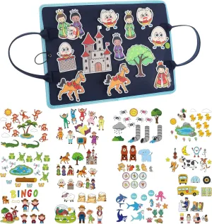 12 Pack Flannel Felt Board Stories Set with a Foldable Board for Preschool Activities Boys Girls(Nursery Rhymes)