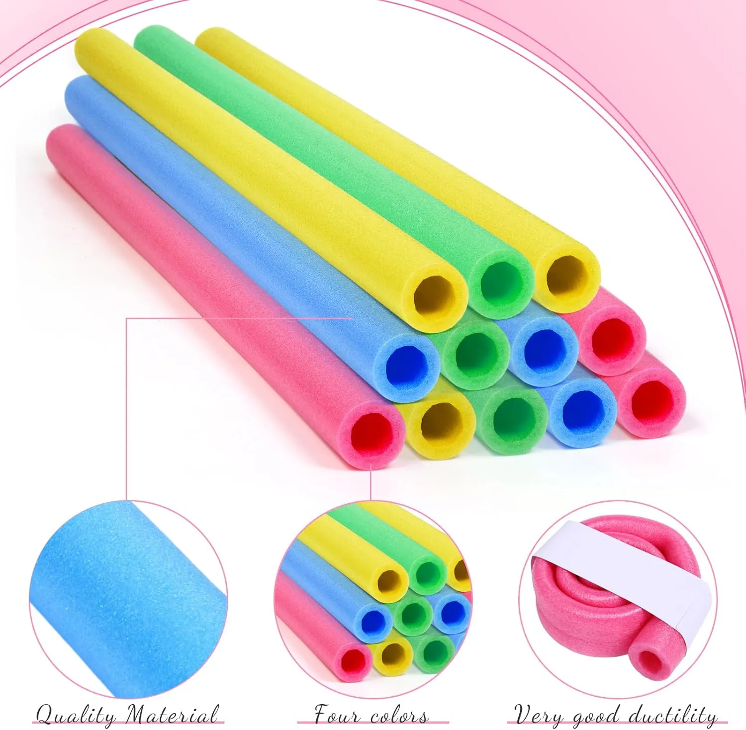 12 Pcs Trampoline Pole Foam Sleeve 35.4" Length 2025 Upgrade Materials Waterproof Trampoline Poles Cover Replacement for Outdoor Accessories