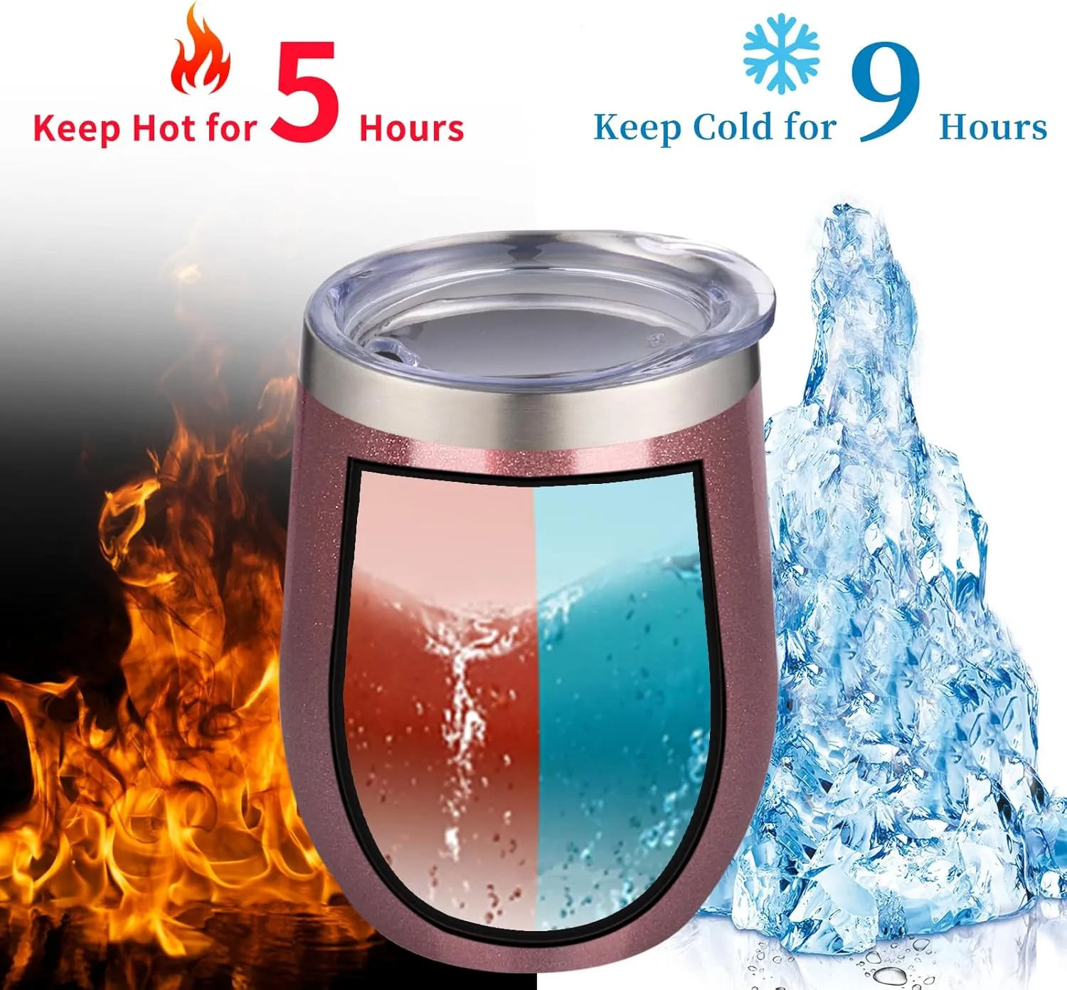12oz/4 Pack Wine Tumbler Glasses with Lid Stemless Double Wall Vacuum Stainless Steel Travel Tumbler Keeping Cold & Hot for Wine,Coffee,Cocktails,Drinks-Family and Gifts (Multi color-3)