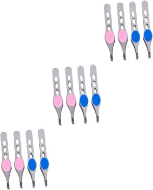 12pcs Eyebrow Tweezers for Precision Shaping Eyebrow Clamps for Home and Salon Use for Fine Hair Removal