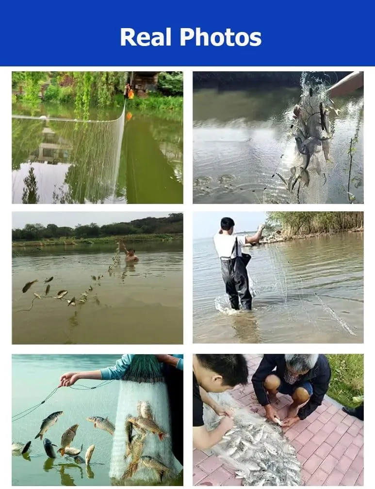 1.5/2 M Depth 50/100M Length 3/4/5/6/7/8 Fingers Mesh Size Fishing Sticky Net Sinking Nets, 3 Layers Fishing Gill Net Shoal