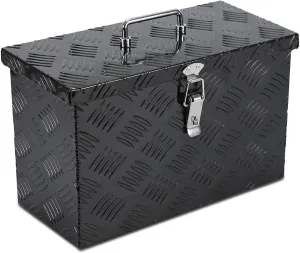 16 Inch Aluminum Tool Box, Truck Bed Storage Tool Organizer with Top Handle for Truck Trailer Pickup RV 16"X7.5"X10" Black