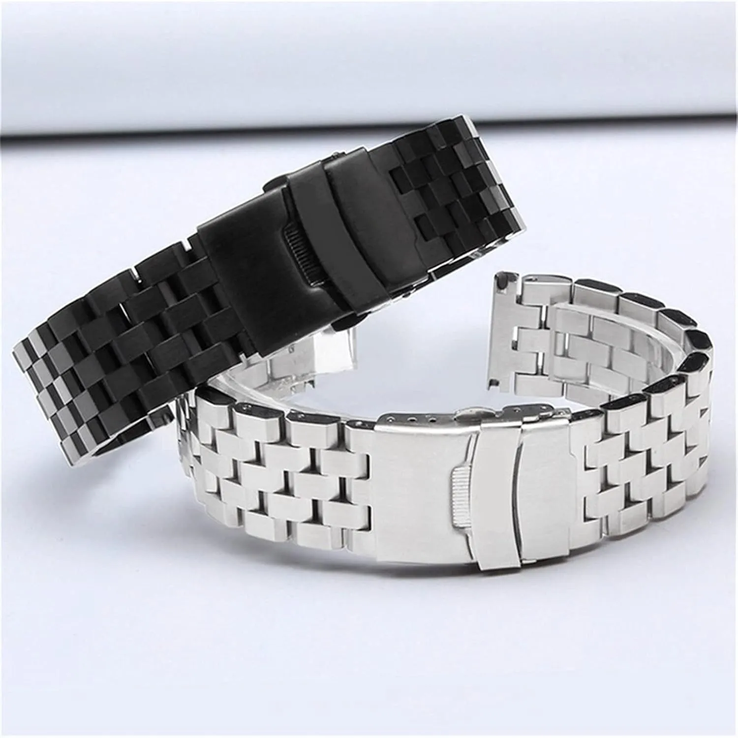 18mm 20mm 22mm 24mm 26mm quick release stainless steel strap men's women's solid metal wrist band accessories black silver bracelet qw