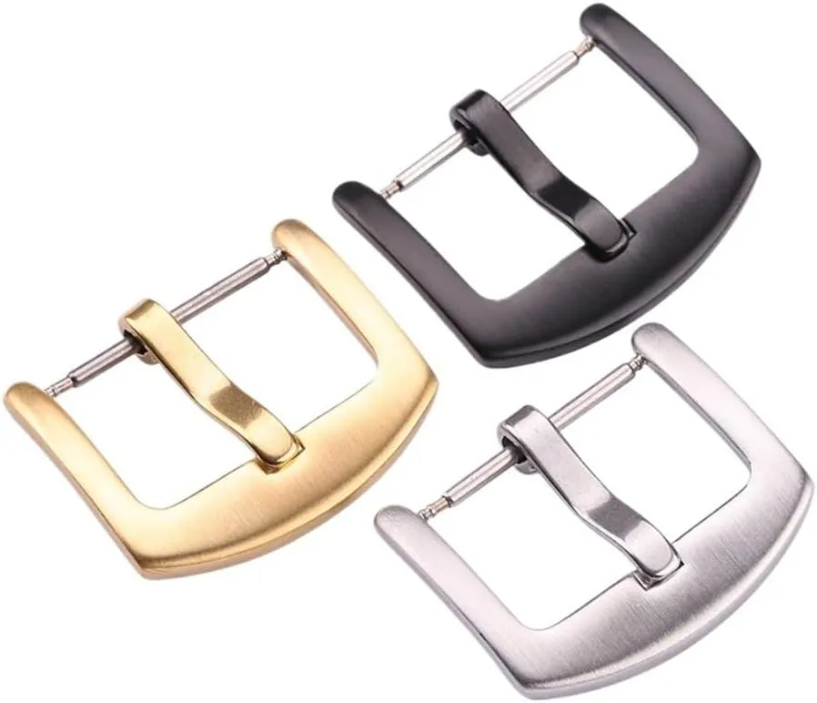 18mm 20mm 22mm 24mm Metal Watch Band Buckle Men Watchbands Strap Silver Solid Stainless Steel Clasp Accessories