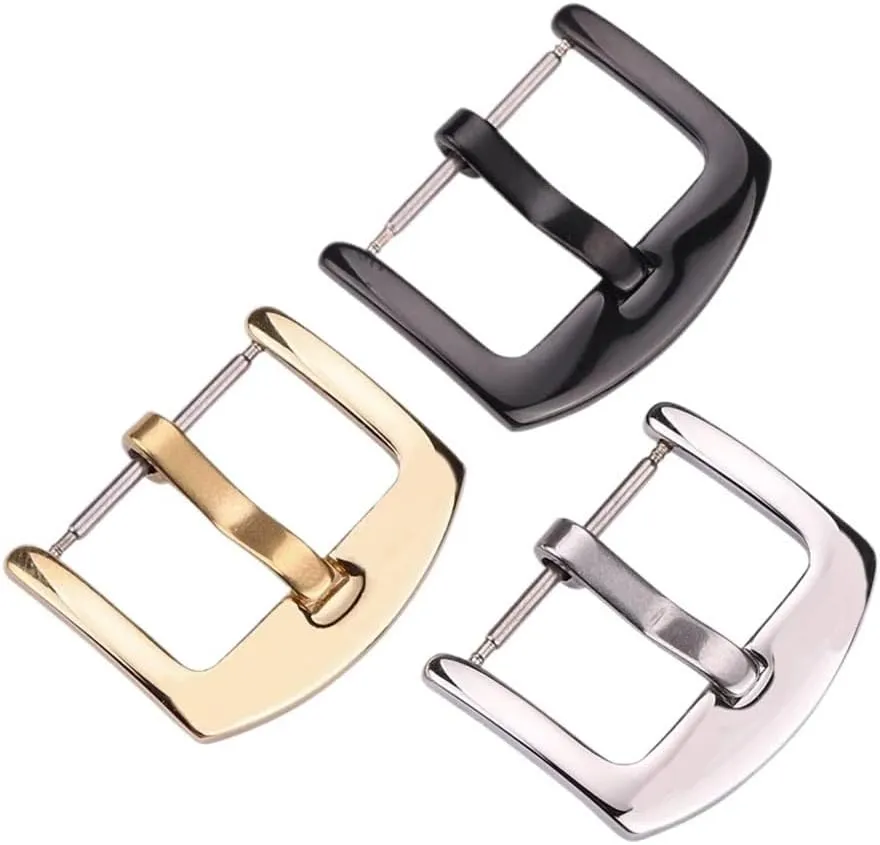 18mm 20mm 22mm 24mm Metal Watch Band Buckle Men Watchbands Strap Silver Solid Stainless Steel Clasp Accessories