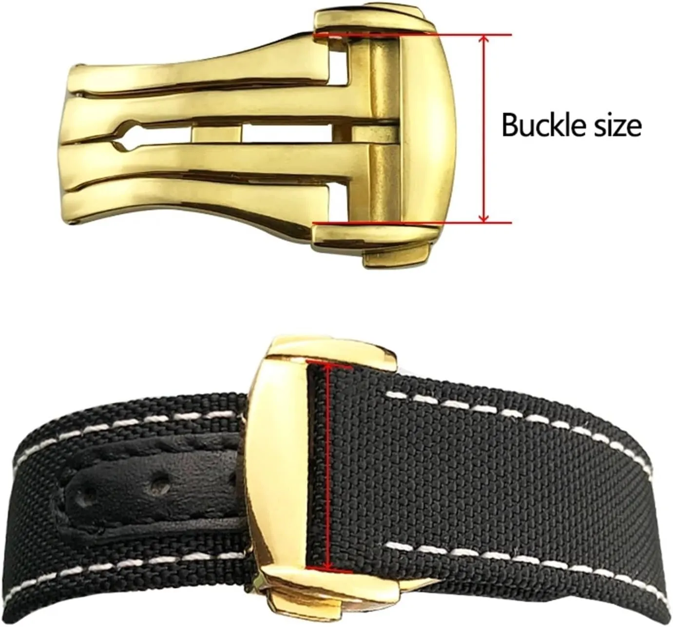 18mm 20mm Pointed Deployment Watch Buckle For Omega Rubber Leather Strap Black Rose Gold Stainless Steel Butterfly Clasp