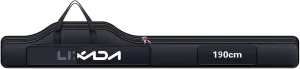 190cm Fishing Bag Portable Folding Fishing Rod Reel Bag Fishing Pole Gear Tackle Tool Carry Case Carrier Travel Bag Storage Bag Organizer, Black