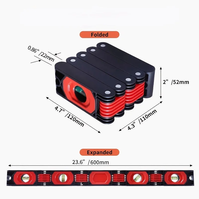 1pc 23"/600mm Multi-function Foldable Level Multi-Angle Measurement Tool