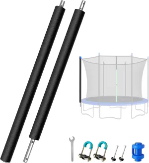 1PCS Upgraded Trampoline Replacement Pole – Thicker Universal Trampoline Enclosure Pole Fits 8-16FT Straight Pole Trampoline Frame,2 Installation Options, Includes Foam Sleeve, Pole Cap & Hardware