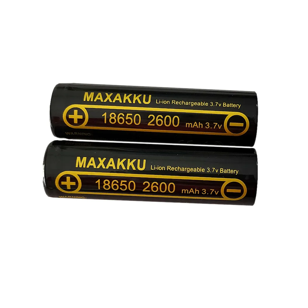 2 pcs 3.7V 2600mAh 18650 Battery For Flashlight Headlight Handheld Fan Mobile Power Bank