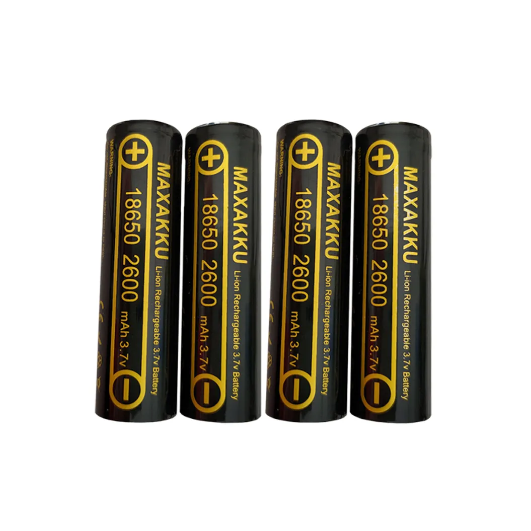 2 pcs 3.7V 2600mAh 18650 Battery For Flashlight Headlight Handheld Fan Mobile Power Bank