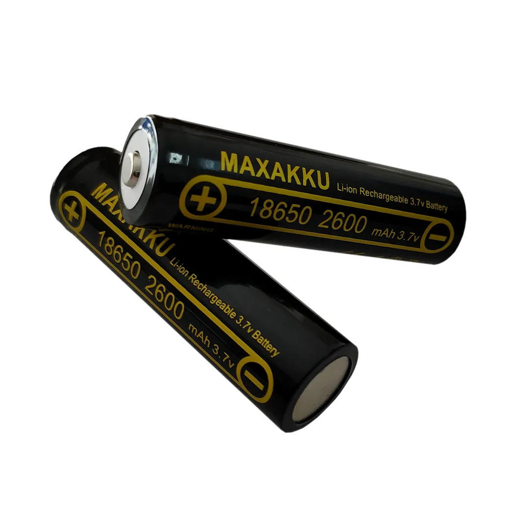 2 pcs 3.7V 2600mAh 18650 Battery For Flashlight Headlight Handheld Fan Mobile Power Bank