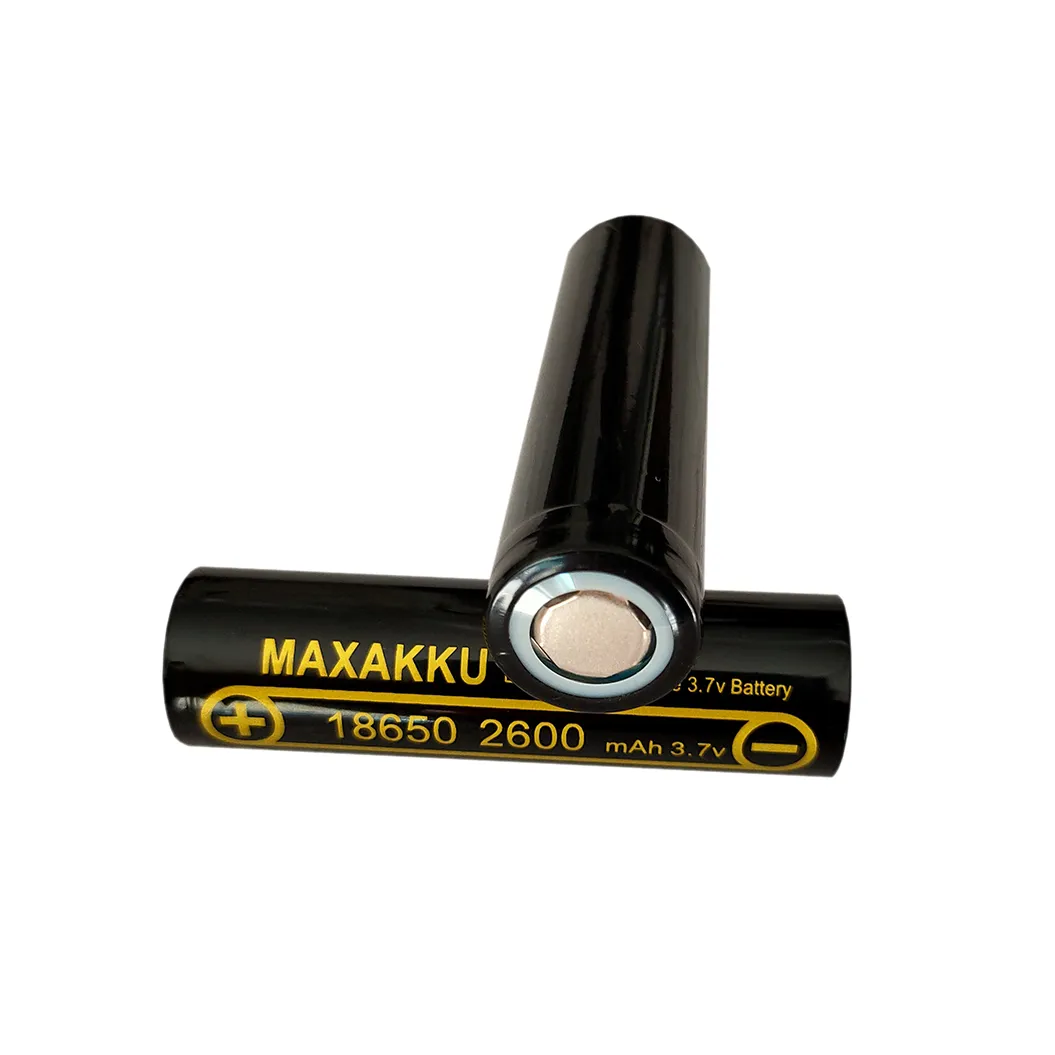 2 pcs 3.7V 2600mAh 18650 Battery For Flashlight Headlight Handheld Fan Mobile Power Bank