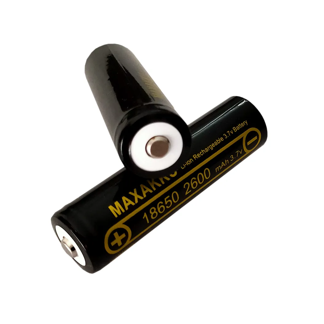 2 pcs 3.7V 2600mAh 18650 Battery For Flashlight Headlight Handheld Fan Mobile Power Bank
