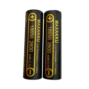 2 pcs 3.7V 2600mAh 18650 Battery For Flashlight Headlight Handheld Fan Mobile Power Bank