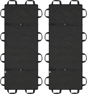 2 Pcs 72" x 27" Portable Foldable Stretcher with 12 Rubber Foam Handles Medical Emergency Lightweight Patient and Animals Transport Stretcher for Rescue First Aid(Black)