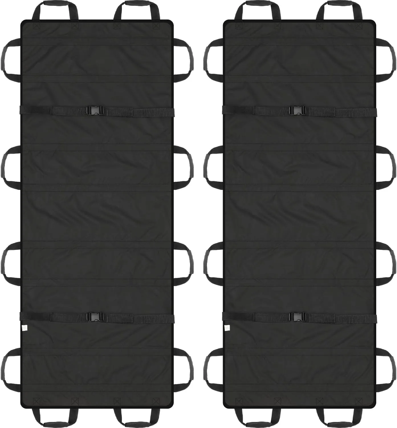 2 Pcs 72" x 27" Portable Foldable Stretcher with 12 Rubber Foam Handles Medical Emergency Lightweight Patient and Animals Transport Stretcher for Rescue First Aid(Black)