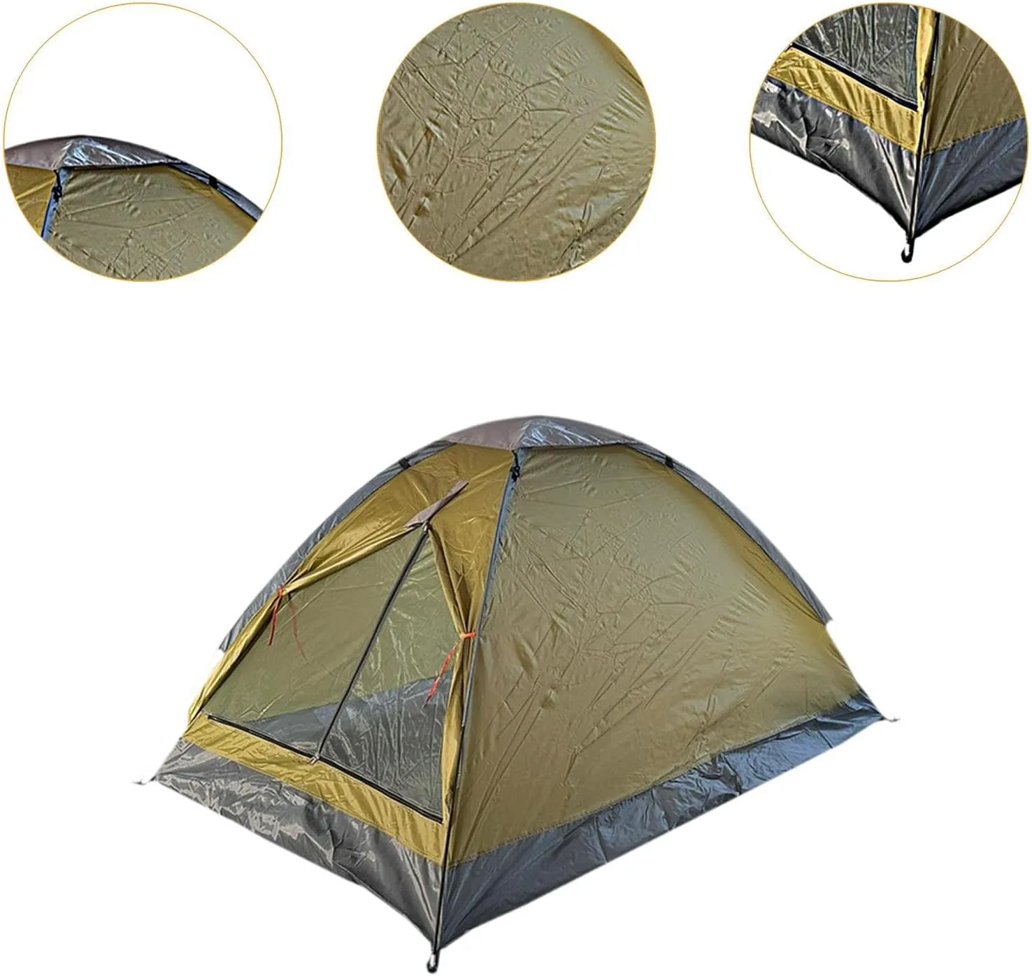 2 Person Camping Tent Single Layer Sun Shelter Multifunction with Ground Stakes Foldable Easy Quick Setup for Hiking Picnic