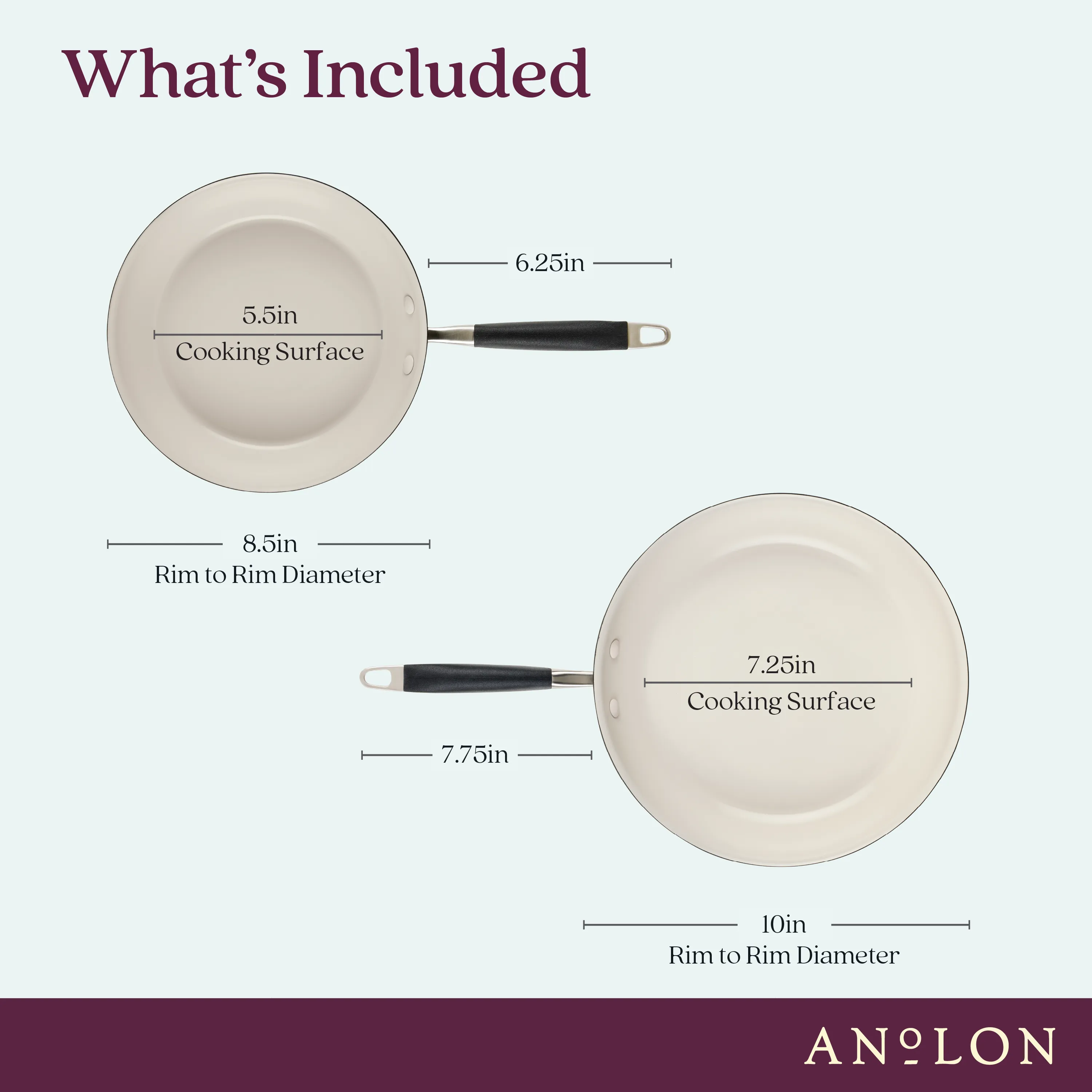 2-Piece Ceramic Nonstick Frying Pan Set