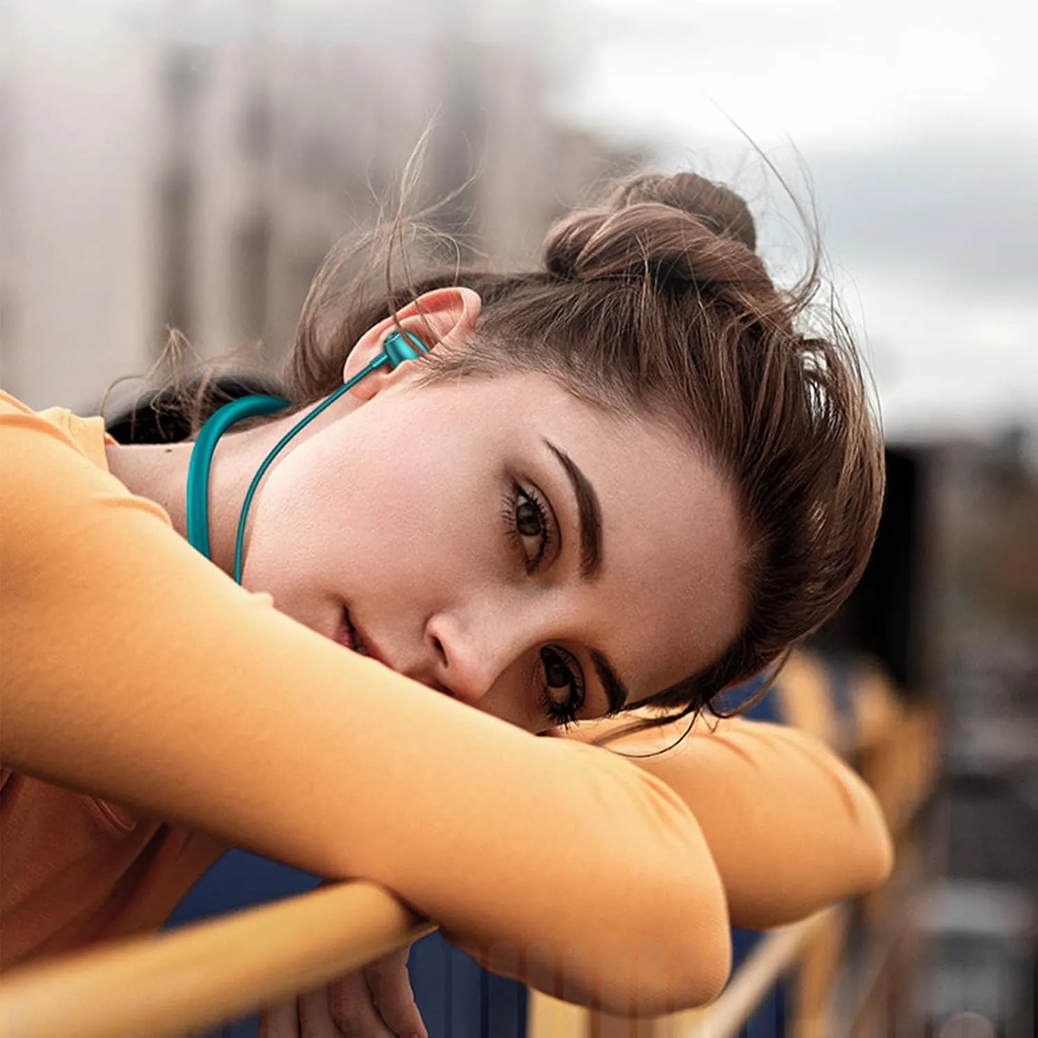 200H Playback Time Neckband Bluetooth Headphones, Bluetooth 5.3 in Ear Wireless Earphones with Digital Display, Monitoring Mode for Singing, 7 EQ Modes, Support TF Card, USB-C Fast Charging