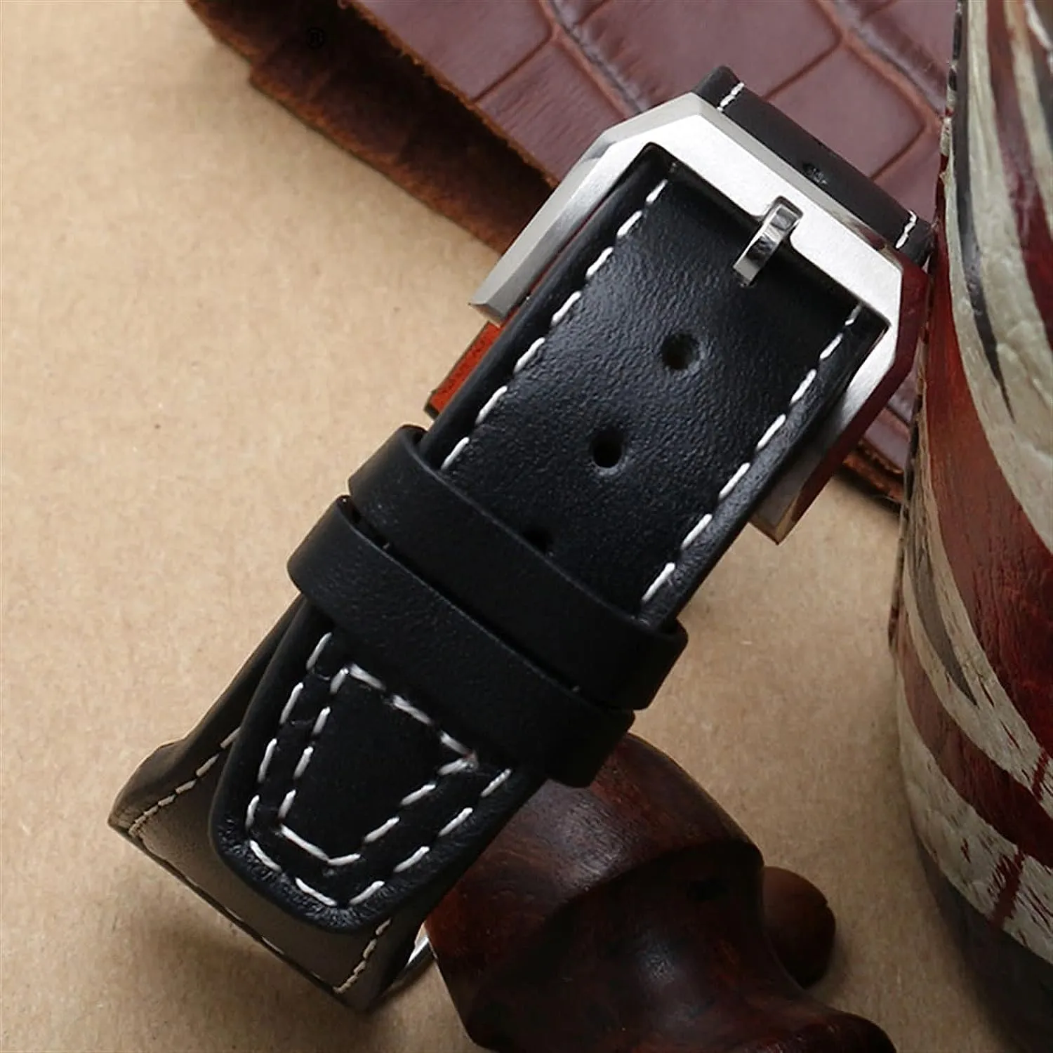 20mm 21mm Calf Genuine Leather Watchband for IWC Pilot Mark XVIII IW327004 IW377714 Watch Strap Brown Black Men Bracelet
