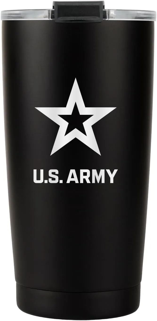 20oz US Army Tumbler, Double-Walled Insulated Steel USA Coffee Mug with Lid | US Army Gifts | Disabled USMC Veteran Owned SMALL Business
