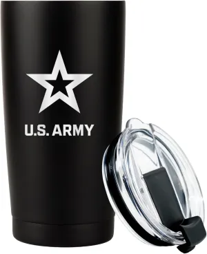 20oz US Army Tumbler, Double-Walled Insulated Steel USA Coffee Mug with Lid | US Army Gifts | Disabled USMC Veteran Owned SMALL Business
