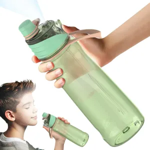 22OZ Misting Water Bottle, 2-in-1 Mist and Sip Water Bottles, Mist Water Bottle for Drinking, Great for Hiking/Running/Outdoor Activity, BPA-Free & Leakproof, Green