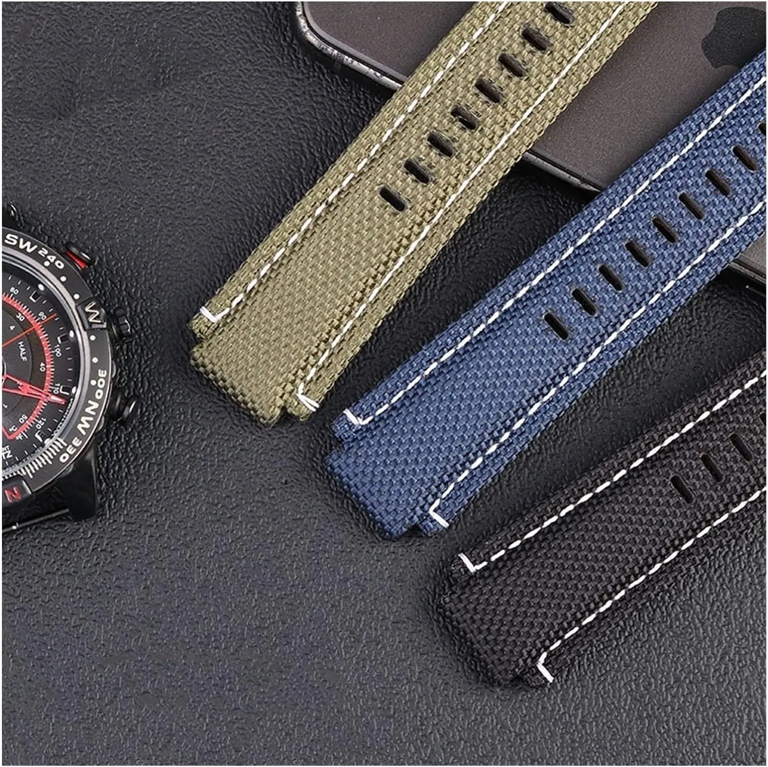 24 * 16mm Nylon Leather Watch Strap for Timex T2N720 T2N721 TW2T76500 6300 6400 Series Watch Bracelet for Men Women