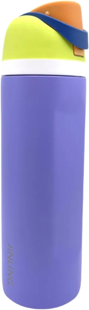 24oz Insulated Stainless Steel Water Bottle with Straw for Sports and Travel, BPA-Free Sports Water Bottle (Purple)