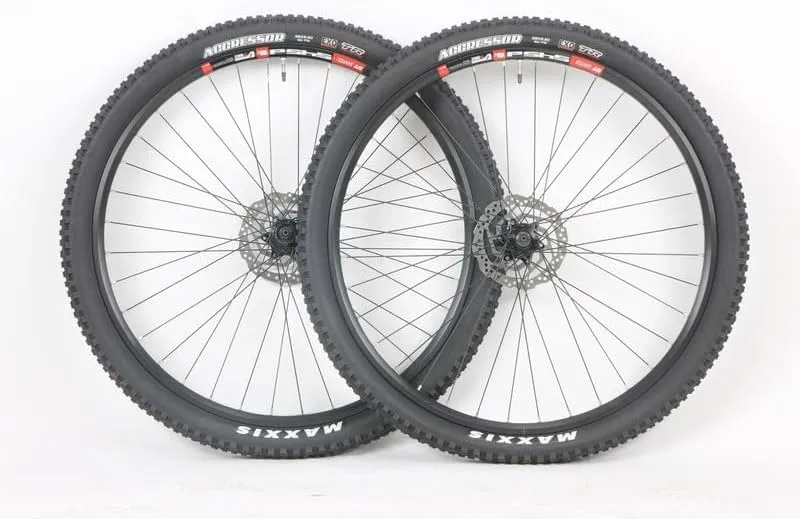 29 Inch 29er Mountain Bike Wheel Set DTS 545 Ferruled Rim 36 Spoke Shimno Centerlock Hubs Disc or Rim Brake 29 x 2.30 Aggressor EXO TR Tubeless Ready Tires Tubes Skewers, Rotors and Tools Included