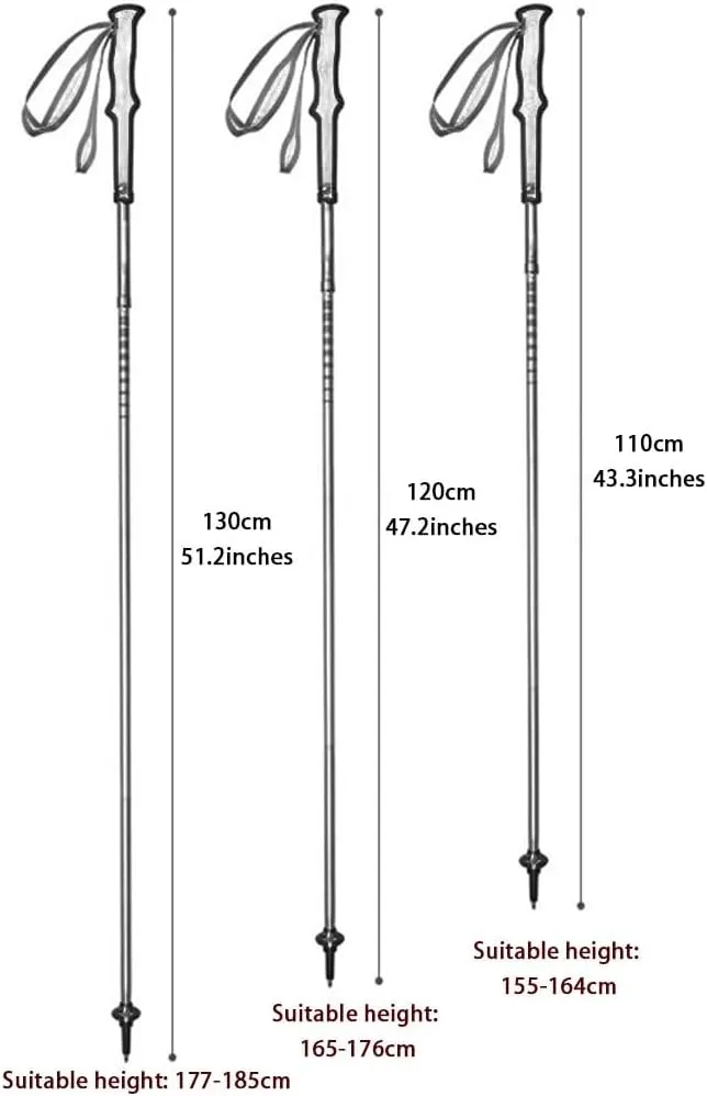 2pc Folding Ultralight Hiking Poles, Walking Sticks for Balance and Rehab, Travel Trekking Poles, 7075 Aluminum Alloy
