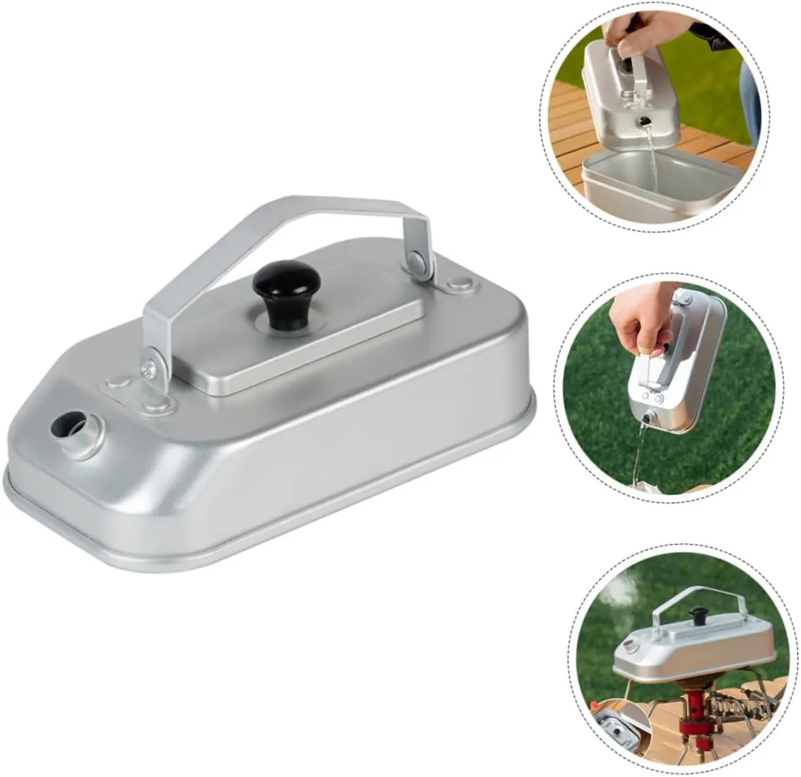 2pcs Aluminum Kettle for Camping Multi-function Water Pot Portable Stovetop Kettle