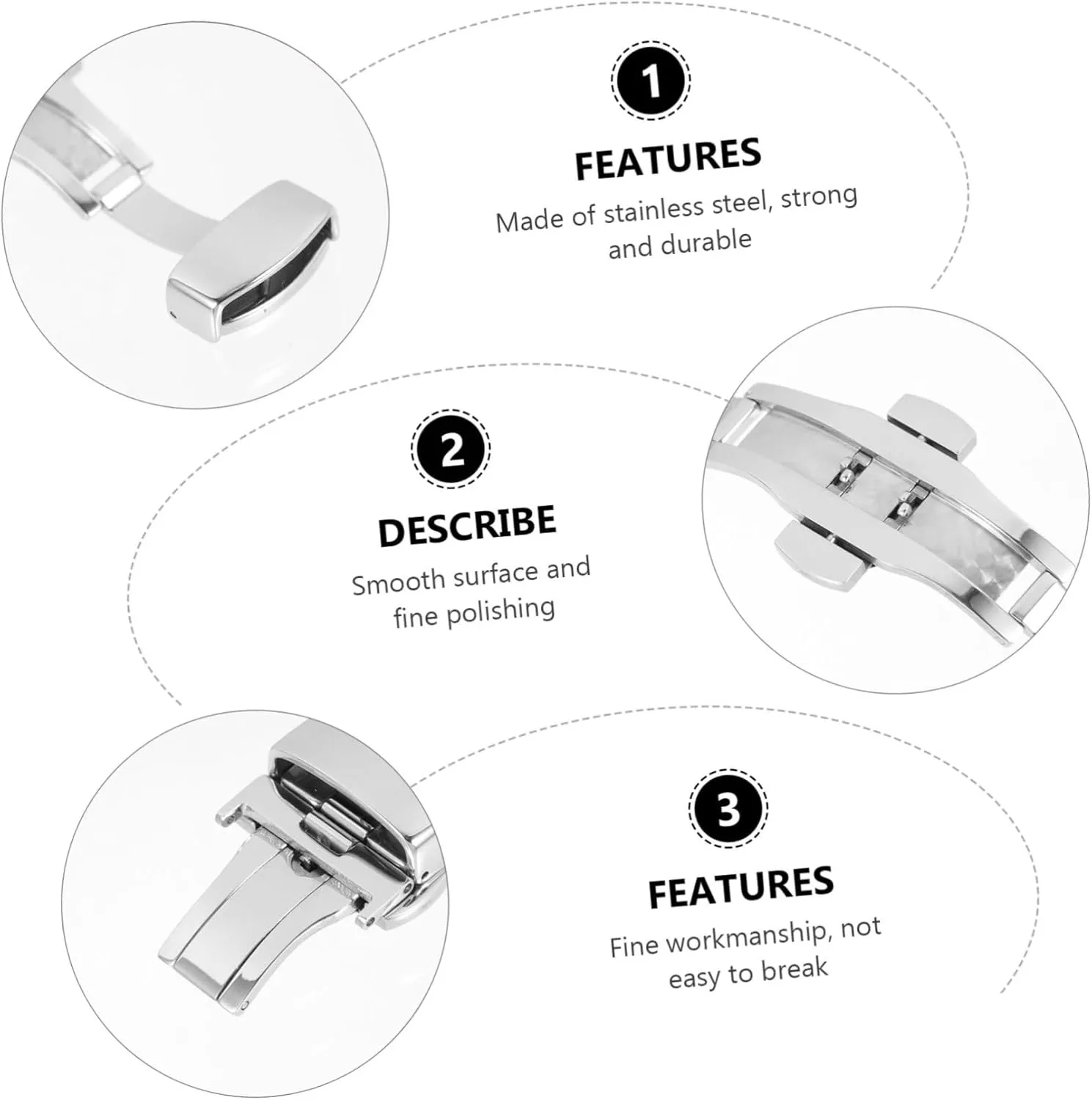2pcs Watch Butterfly Clasp Watchband Parts Watch Clasp Replacement Watch Band Parts Watchband Clasp