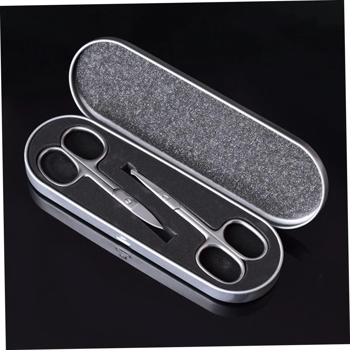 2sets 2pcs Stainless Steel Eyebrow Scissors Precision Eyebrow Trimmer Nose Hair Scissors Design for Easy Grooming for Makeup and Personal Care 2pcs*2