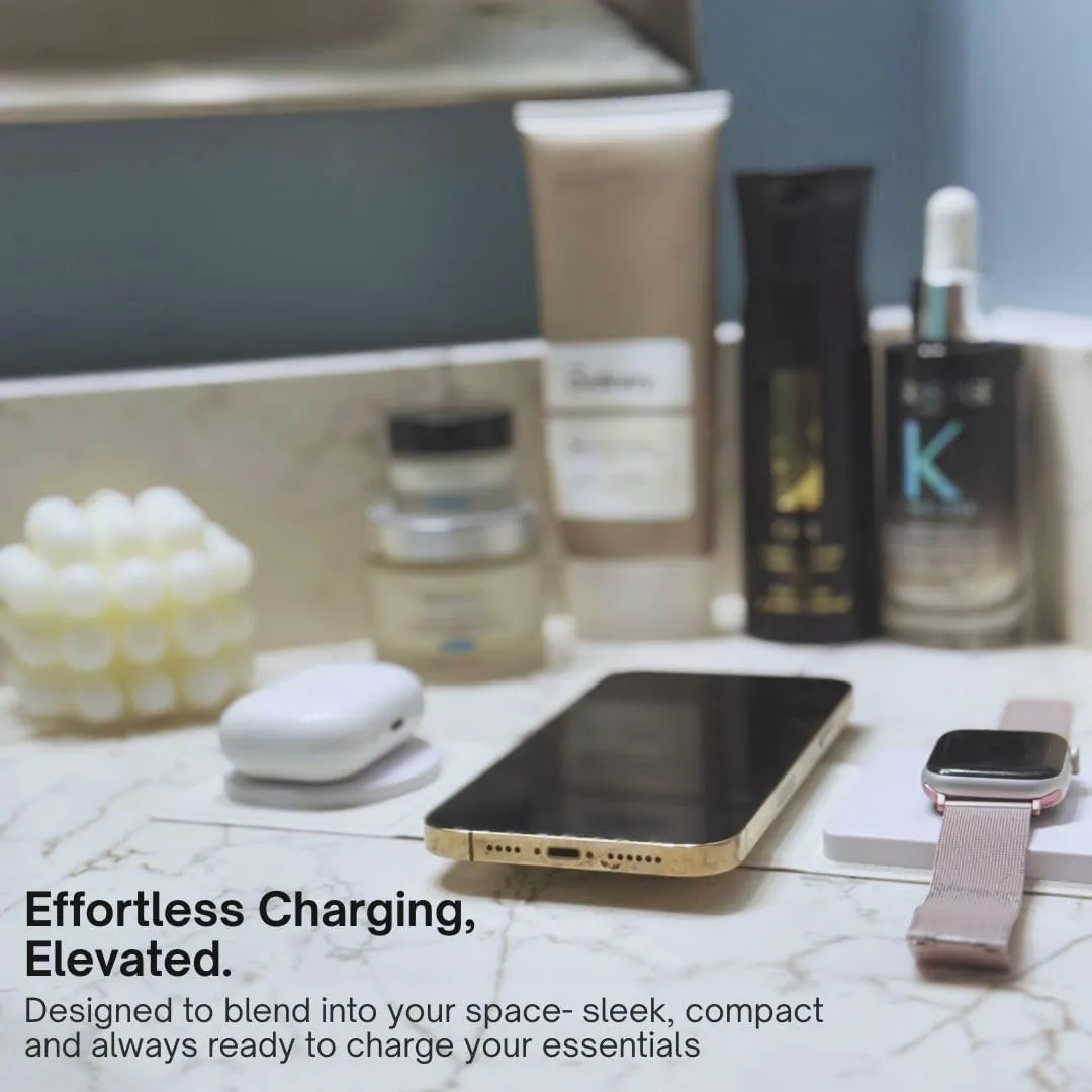 3-in-1 Magnetic Wireless Charging Station for Multiple Apple Devices – Foldable Travel Charger for iPhone 16/15/14/13/Pro/Max, Apple Watch, AirPods 4/3/2/Pro – 20W Dual Power Adapter Included