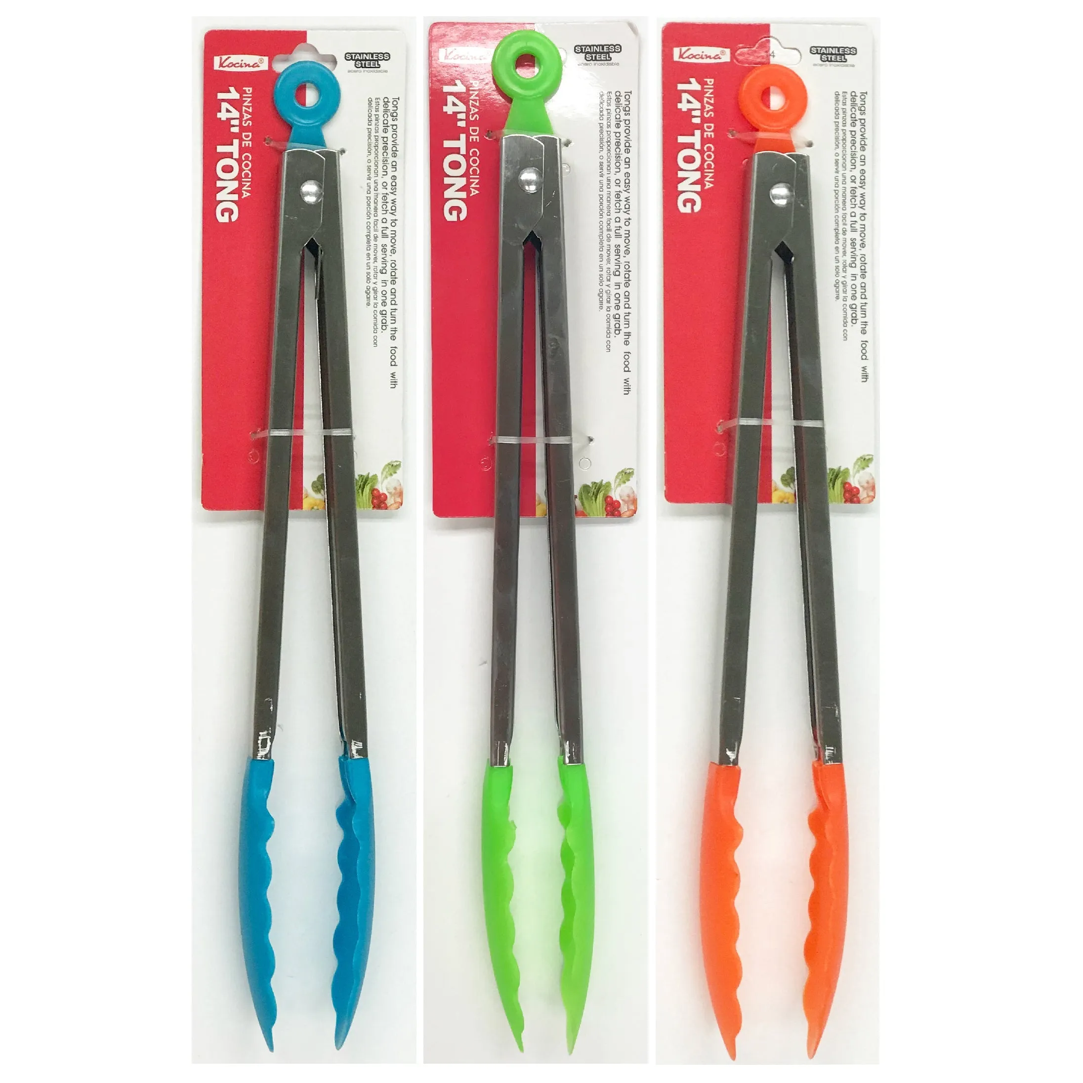 3-Pack: 14-Inch Stainless Steels Tongs