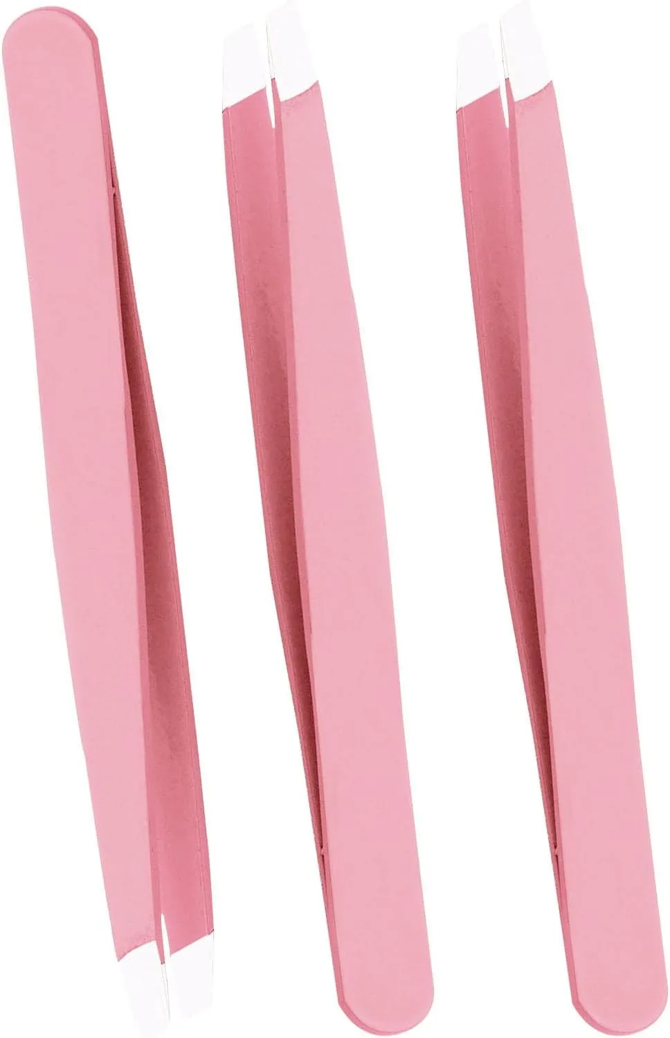 3 PCS Stainless Steel Slant Tweezers for Eyebrows - Precision Tool for Men and Women
