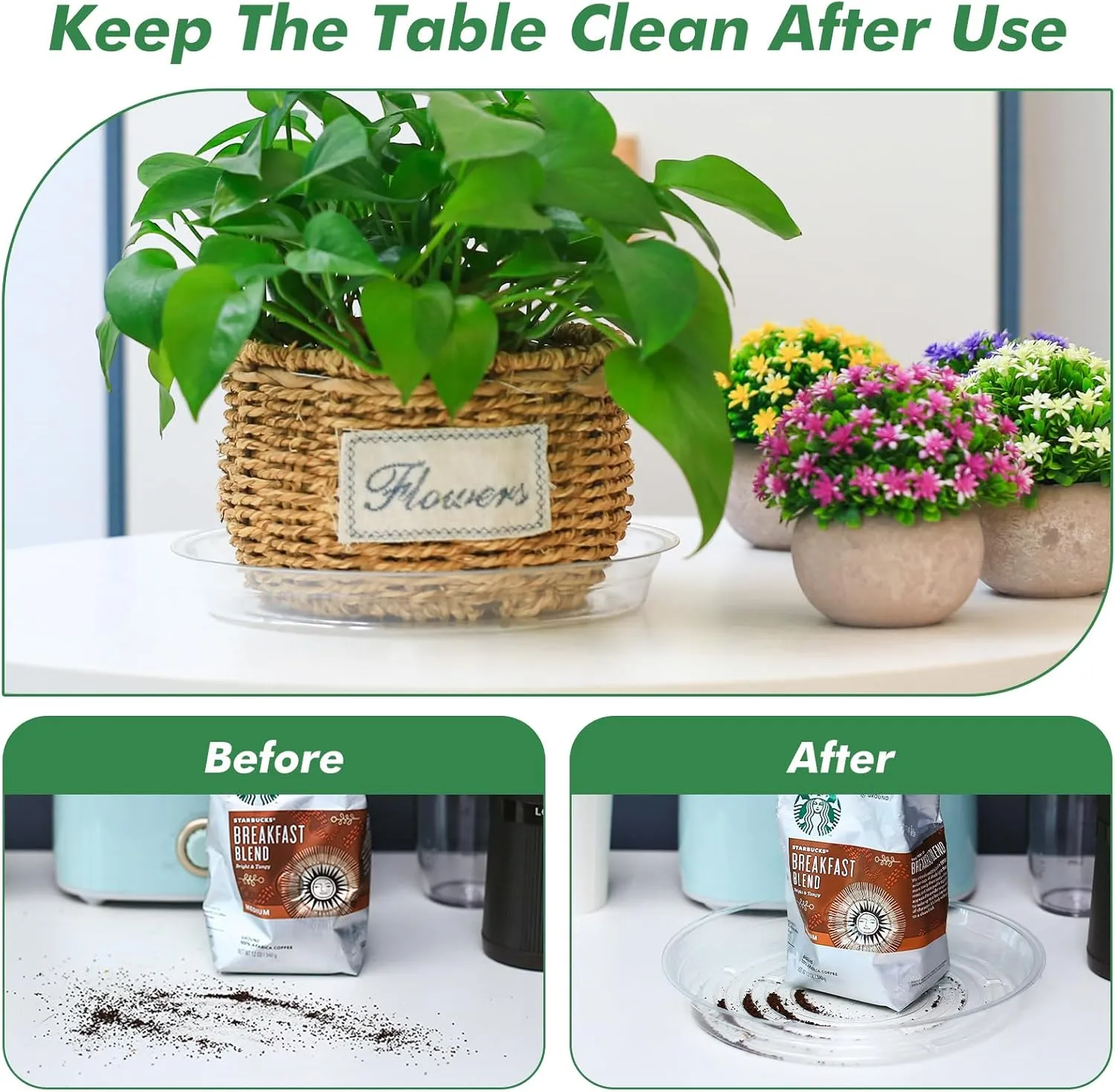30 Pack Clear Plant Saucers for Indoors (4 6 Inch) Flower Pot Saucers for Potted Plants Plate Set Plant Trays for Indoors No Holes Plants Saucer Trays for Pots Drip Tray Plastic Tray for Succulent