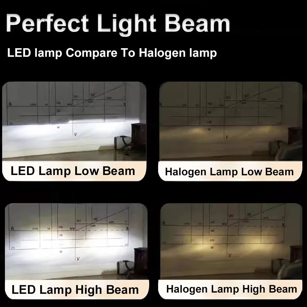 300W 30000LM H4 H7 H8 H9 H11 LED Headlight Bulbs 6000K CSP Chip 12V Canbus Auto Lamp