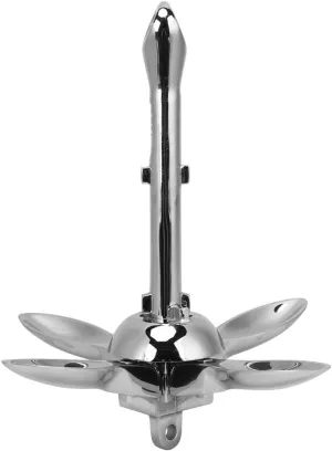 304 Stainless Steel Foldable Grapnel Anchor for Fishing Boat Rubber Dinghy Canoeing Yacht, Strength, Carry and Store